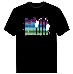 Custom Light up Sound Activated EL Flashing t Shirt Led <strong>Party</strong> Mens <strong>Tshirt</strong> - Product Image 1