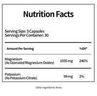 Supplément de Santé Naturel Oxyde de Magnésium Ozoné 90 Capsules pour Nettoyage du Côlon Soulagement Adoucissement des Selles