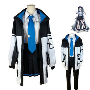 Conjunto de Ropa de Cosplay de Archivo - Chaqueta, Camiseta, Pantalones, Falda, Corbata y Traje de Tenndou <span class=keywords><strong>Arisu</strong></span> Azul Juego para Fiesta de Halloween y Uniforme Diario - Product Image 1