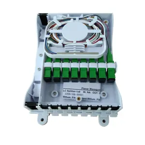 Caja de terminales de fibra óptica para interiores y exteriores, divisor PLC, caja de siesta de fibra montada en la pared, 8 núcleos