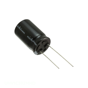 Condensador de Aluminio de Canal del Fabricante 3900 uF UHV1C392MHD, 3900UF 20% 16V, Tipo Radial, de Orificio Pasante - Product Image 1