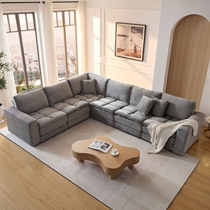 Proveedor de muebles Foshan, sofá cama moderno de pana, muebles de tela, sofá en forma de <span class=keywords><strong>L</strong></span>, sofá para sala de estar, sofá seccional personalizado - Product Image 2