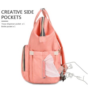 Zaino per pannolini per mamma, <span class=keywords><strong>borsa</strong></span> per pannolini impermeabile con ganci per passeggino zaino - Product Image 3