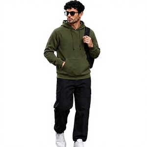 Sweat-shirts pour hommes 100% coton, poids lourd, qualité supérieure, coupe classique, streetwear, sweat-shirt à capuche, imperméable, coupe-vent - Product Image 1