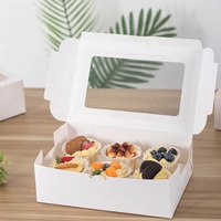 Boîte d'emballage de haute qualité pour biscuits, gâteaux et pâtisseries, en papier kraft avec couvercle transparent, boîte alimentaire pour biscuits