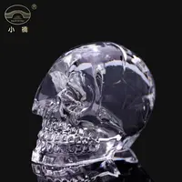 Großhandel Home Decor Große handgemachte Schnitzerei menschliche Schädel Handwerk Figur Solid Ornament Glas Kristall Schädel