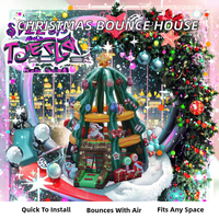 Château gonflable commercial en forme de sapin de Noël en PVC pour enfants et adultes avec souffleur, capacité de 600 kg, 10 personnes