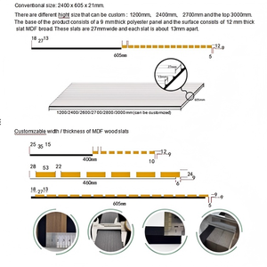 MDF sợi polyester gỗ tấm hấp thụ Home Studio Auditorium cách âm painel ripado ức chế tiếng ồn kết cấu - Product Image 2