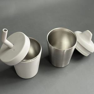 304 thép không gỉ <span class=keywords><strong>cup</strong></span> với bìa 2 nắp Toddler <span class=keywords><strong>cup</strong></span> Set Silicone đào tạo thép không gỉ <span class=keywords><strong>cup</strong></span> với rơm Nắp - Product Image 2