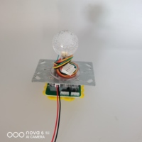 Haute qualité 12V jeu d'arcade Joystick LED clignotant griffe grue poupée Machine accessoires pour pièce poussoir Type anglais plastique