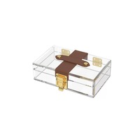 Boîtes de présentation en acrylique transparent, boîte de rangement à bijoux à couvercle rabattable, emballage cadeau de luxe léger pour le rangement