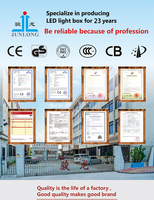 JUNLON JL-D-L Profil Aluminium Persegi Panjang Ultra Tipis Kecerahan Tinggi 3000 Lumens Monokrom Kotak Lampu Poster Dalam Ruangan Satu Sisi