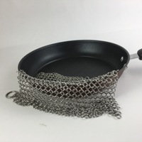 YOUJIU YJ-Chainmail Scrubber, Suministro de Fábrica, Esponja de Acero Inoxidable SS316L para Lavar Platos, Malla de Anillos de Tejido Liso de 4x4cm y 1.2mm de Diámetro de Alambre