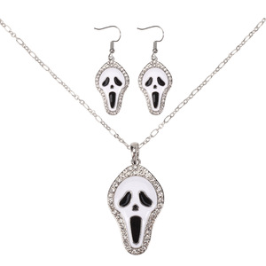 Halloween Pumpkin Necklace And Earring <b>Set</b> <b>Crystal</b> Rhinestone Women's Party Jewelry Fashion <b>Sets</b> - Product Image 5