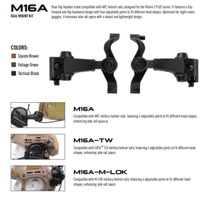 EARMOR M32XPlus防水IP65アンチジャミング通信撮影ヘッドフォン戦術ヘッドセットヘルメットレール付き - Product Image 6