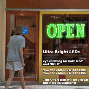 Open LED signboard wall-mounted ambient light shop <b>sign</b> window decoration light street indicator light luminous <b>sign</b> custom 12v - Product Image 3