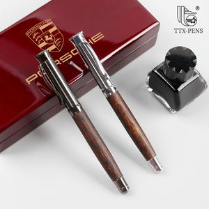 TTX-bolígrafos estilográficos de madera de <span class=keywords><strong>roble</strong></span>, Estilo Vintage, Clip dorado, para negocios, escuela, escritura, Chino - Product Image 2