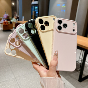 เคสโทรศัพท์มือถือ TPU นิ่มสีพื้นลายหัวใจด้านข้าง สำหรับ <span class=keywords><strong>iPhone</strong></span> 17 <span class=keywords><strong>Pro</strong></span> <span class=keywords><strong>Max</strong></span> 17 Air 16 15 14 13 12 <span class=keywords><strong>11</strong></span> ป้องกันการกระแทก - Product Image 2