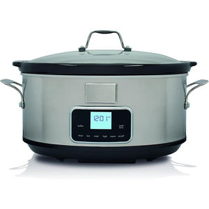 <span class=keywords><strong>Mijoteuse</strong></span> en acier inoxydable 6.6 L de <span class=keywords><strong>grande</strong></span> <span class=keywords><strong>capacité</strong></span> avec 6 programmes préréglés Couvercle en verre 235 W pour cuisson lente et sous vide - Product Image 1