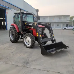 2023 90HP 904 954 100hp1104 mesin YTO turbo 4X4 traktor pertanian dengan front end loader