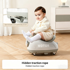 Poussette et trotteur pour bébé de style voiture à quatre roues en plastique, 1-3 ans, 4-en-1, certifié anti-retournement avec harnais de sécurité à 3 points - Product Image 2