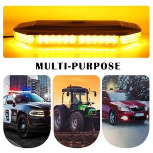 แถบไฟ R65ขนาดเล็กสีเหลืองอำพันไฟเตือนยานพาหนะฉุกเฉินกระพริบแถบไฟ LED 48ดวงหมุนได้ - Product Image 2