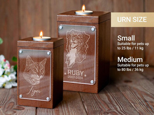 Urne funéraire en bois pour cendres de chien, urne commémorative pour animaux de compagnie, crémation - Product Image 3