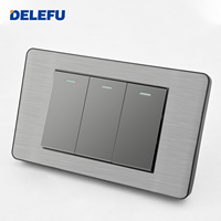 DELEFU Enchufe USB de Acero Inoxidable Gris Duradero Tipo 10A/20A Modelo Brasileño 118 con Carga Rápida Tipo-C de 20W