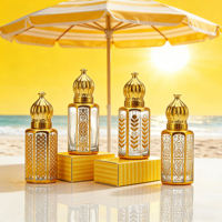 Flacon en verre vide de luxe personnalisé pour parfum et huile essentielle, style arabe, 3ml/6ml/12ml, pour Oud Attar, écologique