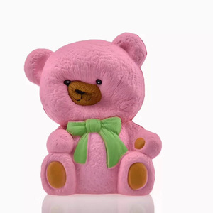 Slow-rebound Pink <b>Bear</b> With <b>Cute</b> Bow, New Squishy Toy - Product Image 4