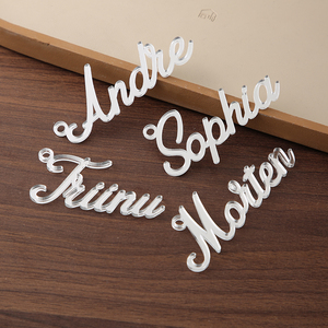 Porte-cartes de nom de mariage personnalisés en acrylique avec lettres de l'<span class=keywords><strong>alphabet</strong></span>, étiquettes nominatives personnalisées, cartes d'invitation pour invités - Product Image 3