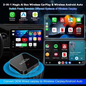 Wireless CarPlay Android Auto 4 en 1 Car <span class=keywords><strong>TV</strong></span> Box Car Play AI Box <span class=keywords><strong>Apple</strong></span> Dongle Adapter Multimedia Video Box avec YouTube <span class=keywords><strong>Netflix</strong></span> - Product Image 3