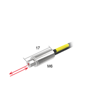 Sensor de fibra óptica de montaje roscado M6, sensor de reflejo difuso con unidad de fibra de 2m, detección de fibra óptica de la serie SP de forma hexagonal