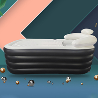 Bañera inflable portátil plegable de plástico PVC para interiores y exteriores, Spa para adultos