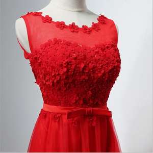 Abiti da Damigella Lunghi <span class=keywords><strong>a</strong></span> Linea <span class=keywords><strong>A</strong></span> con <span class=keywords><strong>Fiori</strong></span> 3D Illusione Collo in 8 Colori Diversi, Taglie Forti Disponibili - Product Image 5