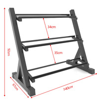 Équipement de gym Trois couches Haltères Rack