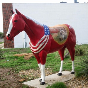 Trang Trí Ngoài Trời Kích Thước Cuộc Sống Sợi Thủy Tinh Ngựa Điêu Khắc Nhựa Vườn Ngựa Tượng Để Bán - Product Image 4