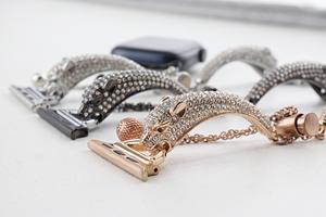 Bracelet de montre en acier inoxydable de diamant de chaîne en métal mince de haute qualité pour Apple Watch Band 40mm 41mm 42mm 45mm 49mm Bracelet de mode - Product Image 3