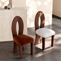 Chaise de salle à manger mobile de style nordique vintage, design sirène, en bois de frêne, revêtement en cuir, mobilier de maison, salle à manger, bureau à domicile