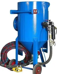 Portable Water Wet Sand Blasting Machine/Sand Blaster Pot with mobile wheel