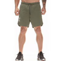 Vêtements de sport pour hommes 2 en 1 Polyester GYM Shorts Blank Basketball Training Fitness Sport Sweat Shorts avec poche
