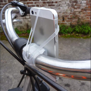 Soporte para teléfono de bicicleta con correa de silicona para montar en bicicleta con iPhone, blanco, rojo, azul - Product Image 1