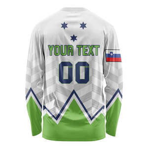 Vente en gros de chemise de hockey à manches longues drapeau national de la Slovénie Original maillot d'entraînement à motif imprimé personnalisé t-shirts à manches longues - Product Image 2