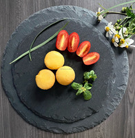 Yuvarlak kayrak tabak çanak platos de pizarra pizarras platos platos de pizarra de çin piatto doccia ardesia piatto büfe ardesia