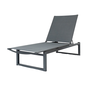 Chaise longue de plage grise réglable pour l'extérieur, lits de jour pour le <span class=keywords><strong>jardin</strong></span> et la piscine - Product Image 5
