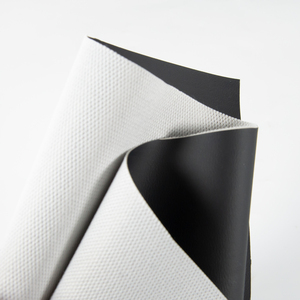Cuero Sintético Negro AudiRS de 0.9mm con Reverso de Escamas de Pescado Blancas, Tela de Vinilo Sintético para Automóviles, Cuero Artificial de PVC - Product Image 3