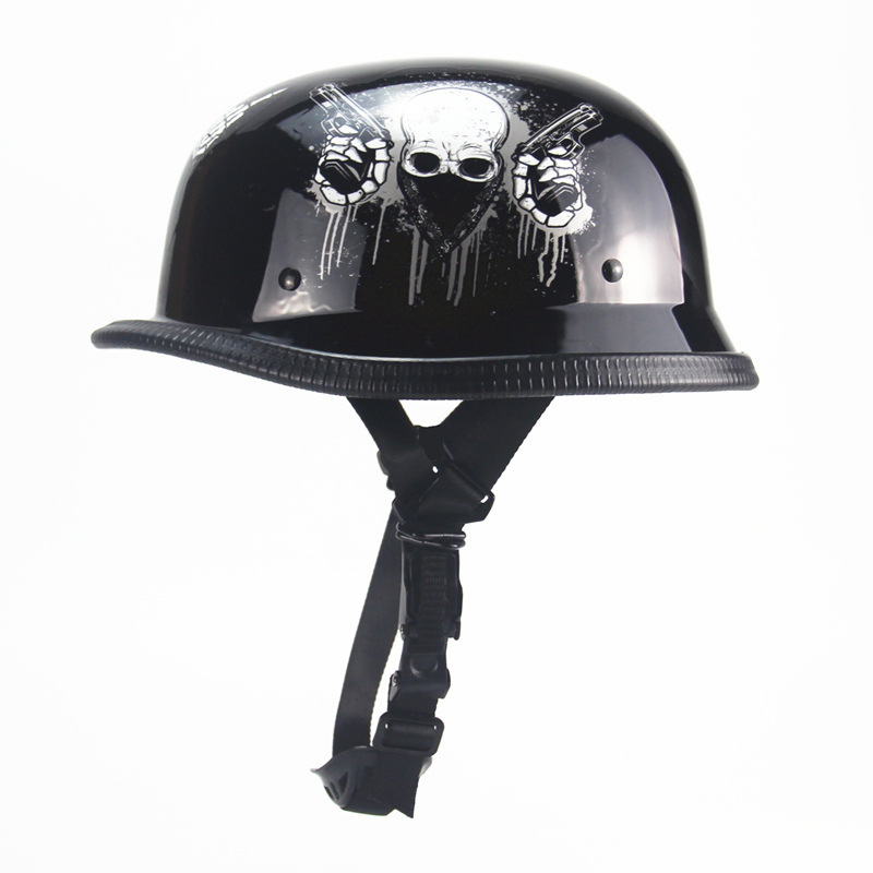 faceless motorcycle helmets Detour D.O.T. Flat Black 3/4 Helmet for Riders with Visor inch above eyebrows Deathwish NO FACE NO CASE