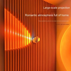 โคมไฟ LED พระอาทิตย์ตกแบบโมเดิร์น โคมไฟติดผนัง LED ไม่ต้องเดินสายไฟ สร้างบรรยากาศพระอาทิตย์ตก ไฟสปอตไลท์ไร้สาย อะลูมิเนียม สำหรับห้องนอน ห้องนั่งเล่น ตกแต่งผนัง - Product Image 2