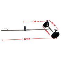 Remorque simple en acier inoxydable pour bateau pneumatique, modèle B, robuste, durable et résistant à la rouille, avec une utilisation facile