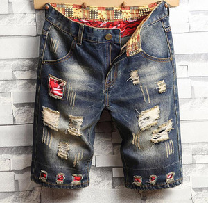 Shorts <span class=keywords><strong>en</strong></span> <span class=keywords><strong>jean</strong></span> déchirés tendance pour hommes, style vintage, coupe slim, streetwear - Product Image 5